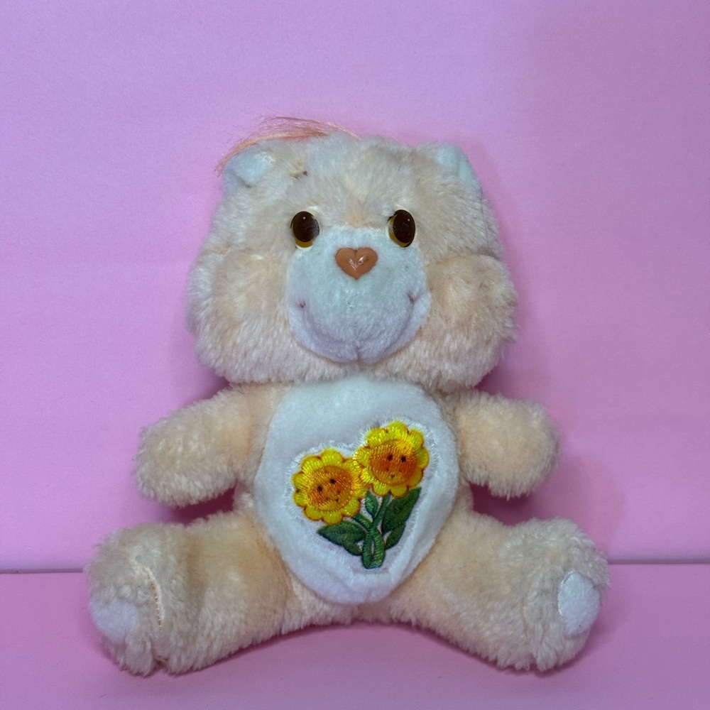 Care Bears Friend bear Sunflowers 1983 Vintage Plush Stuffed Animal